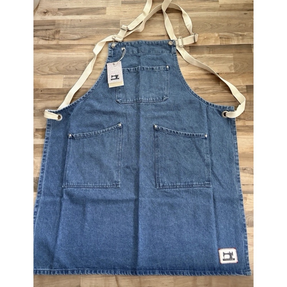 Denim All Purpose Apron New W/Adj Straps By Tailor Reg $39 27"x32" E4